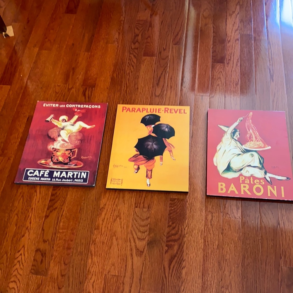 frameless pictures, French vintage posters